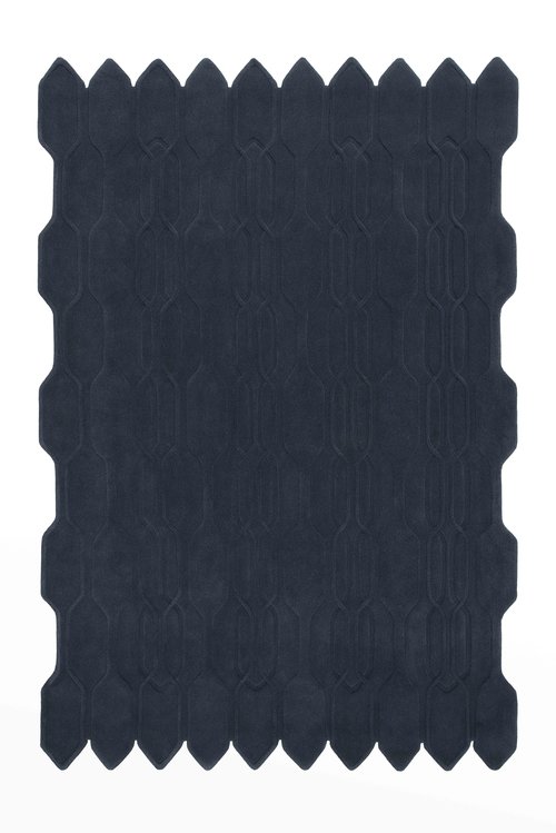 现代风格暗蓝色几何图案地毯贴图