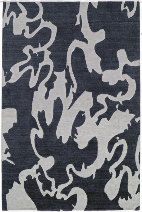 现代风格蓝白色抽象纹理图案地毯贴图