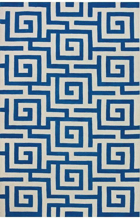 新中式风格蓝白几何图案地毯贴图
