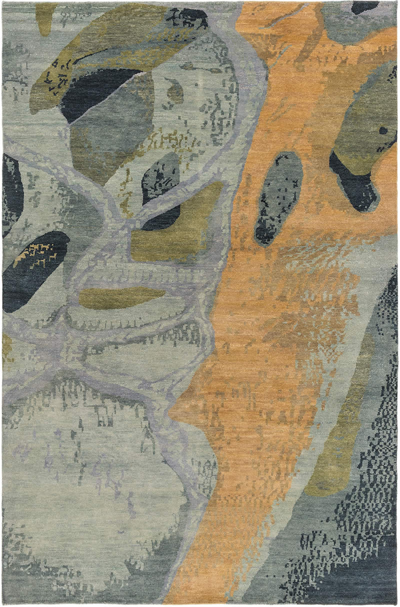 现代风格紫灰色抽象图案地毯贴图-高端定制