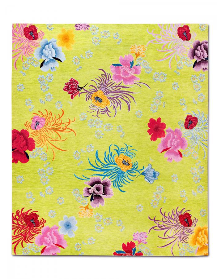 新中式花朵图案地毯贴图-高端定制-2