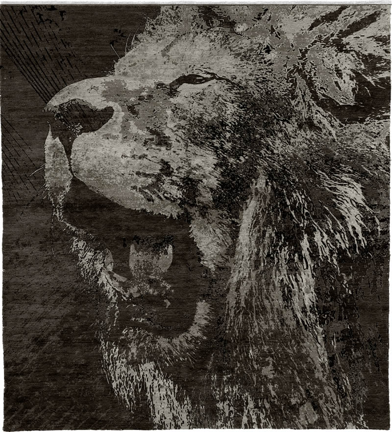 灰色狮子头图案地毯贴图-高端定制