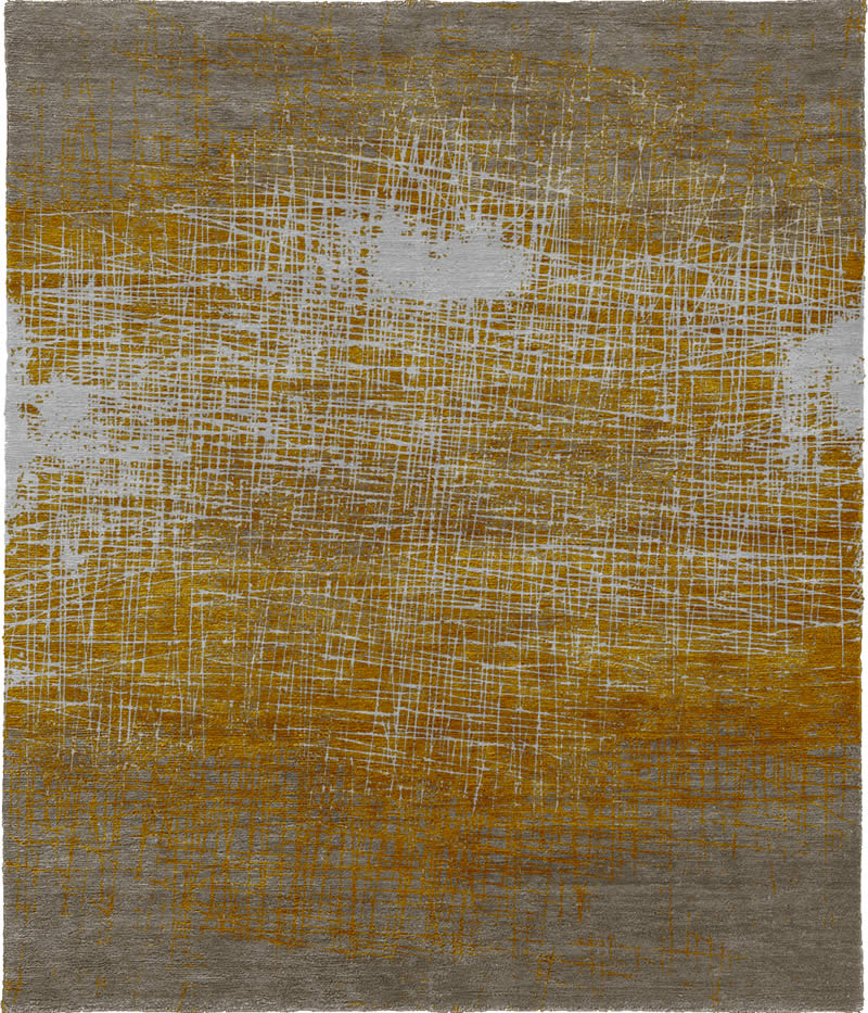 现代美式金色白色线条抽象图案地毯贴图-高端定制