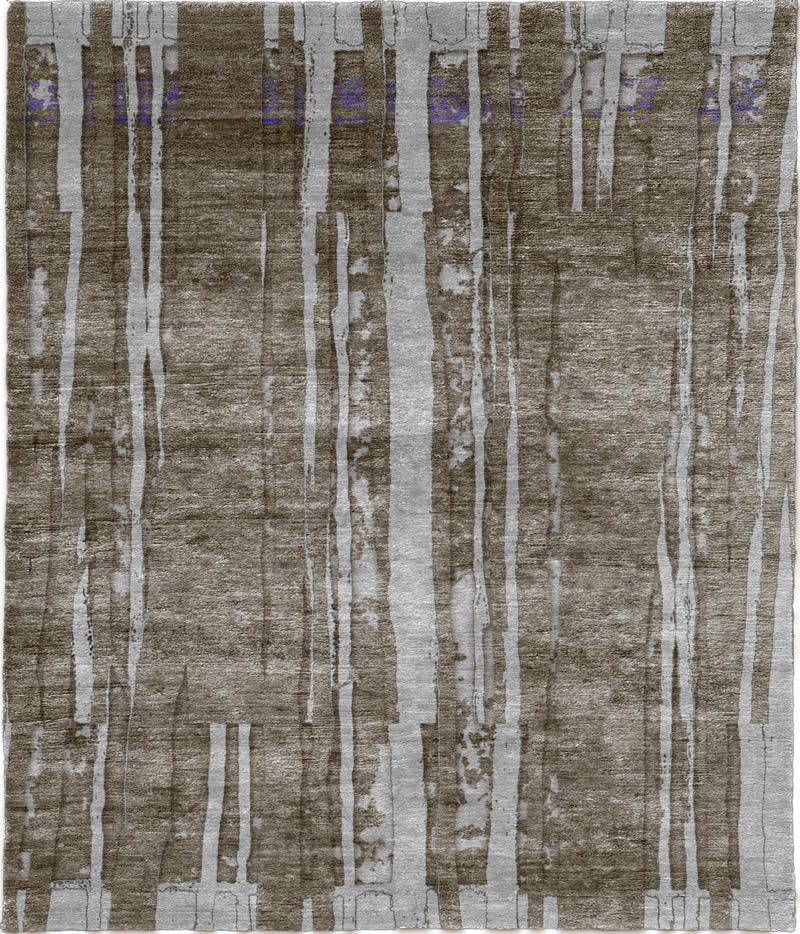 现代美式浅咖灰色简单图案地毯贴图-高端定制
