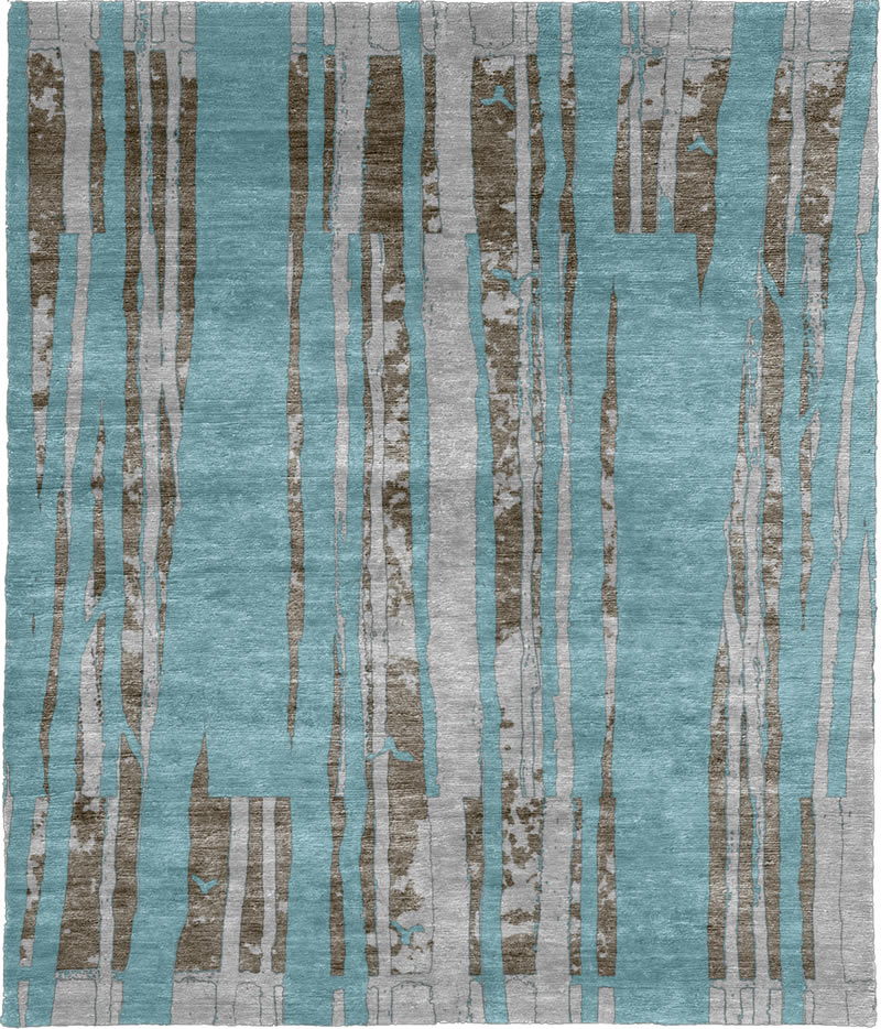 现代美式蓝灰色简单图案地毯贴图-高端定制