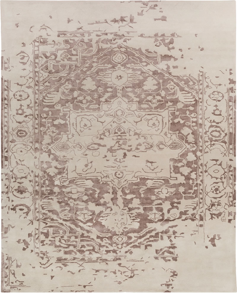 现代美式浅咖色碎花纹图案地毯贴图-高端定制