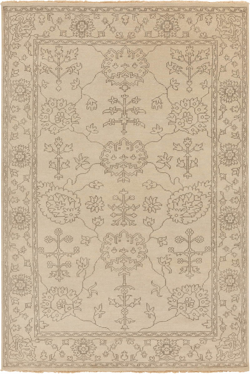 美式浅咖色波西米亚花纹图案地毯贴图-高端定制