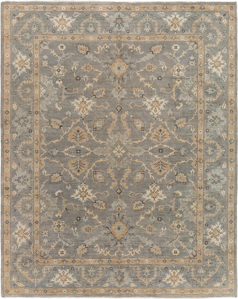 美式风格灰色波西米亚花纹图案地毯贴图-高端定制
