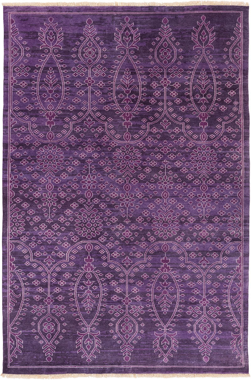 现代美式紫色简单花纹图案地毯贴图-高端定制
