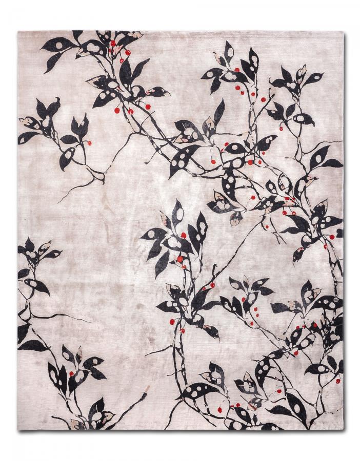 新中式植物枝柳图案地毯贴图-高端定制-4
