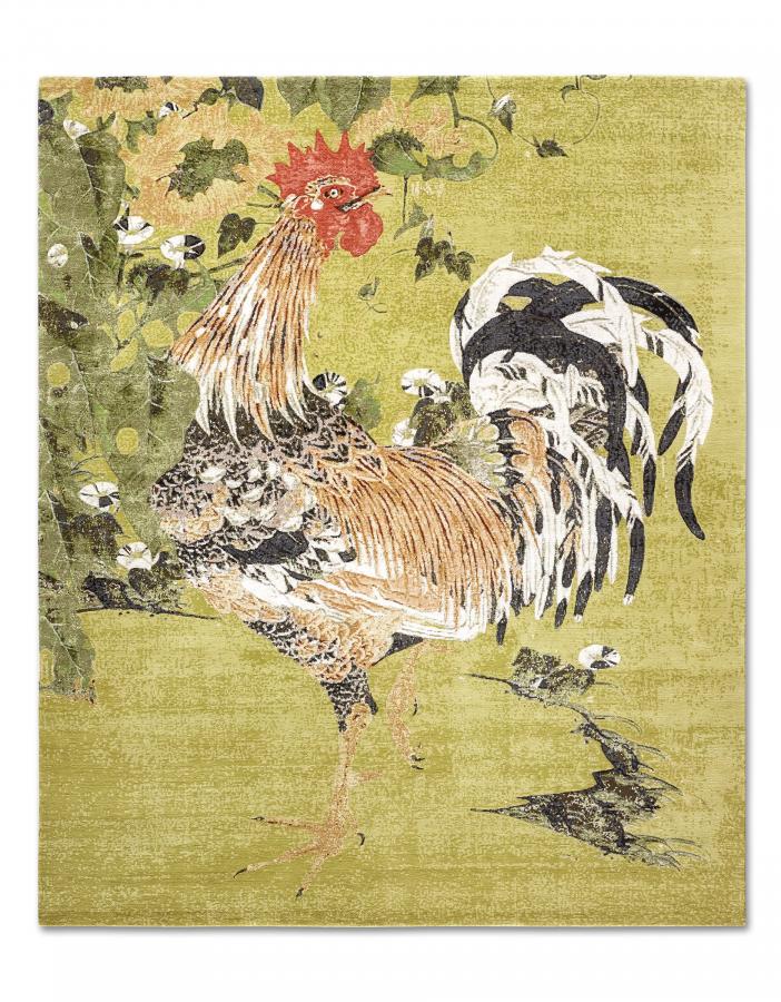 新中式公鸡图案地毯贴图-高端定制-7