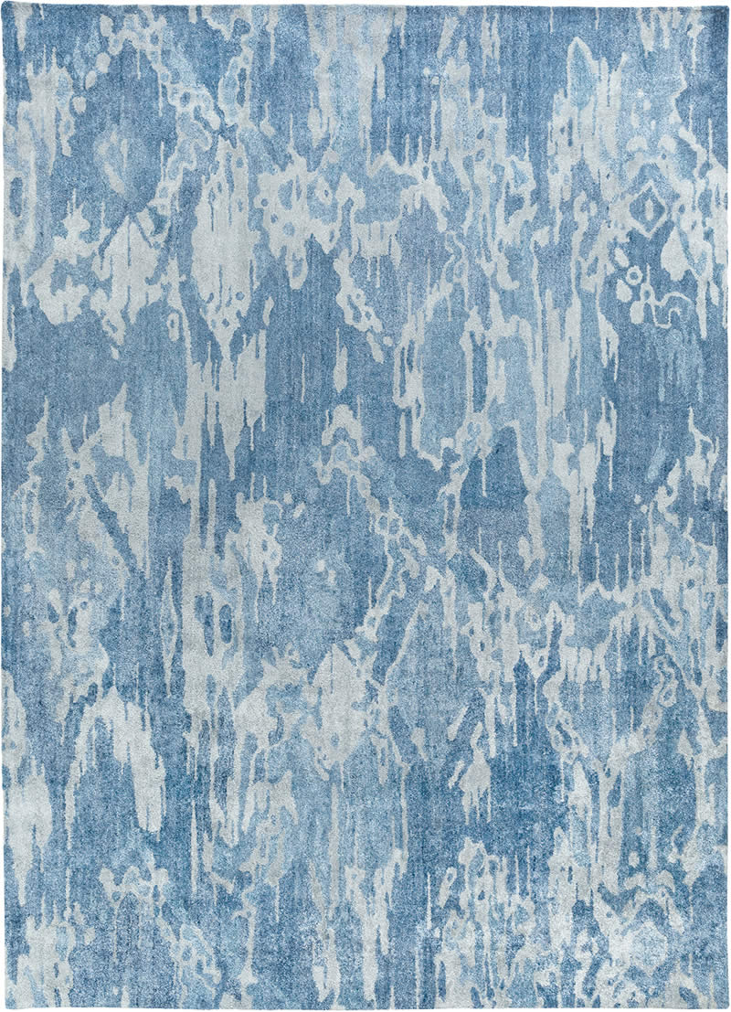 美式蓝色抽象图案地毯贴图-高端定制