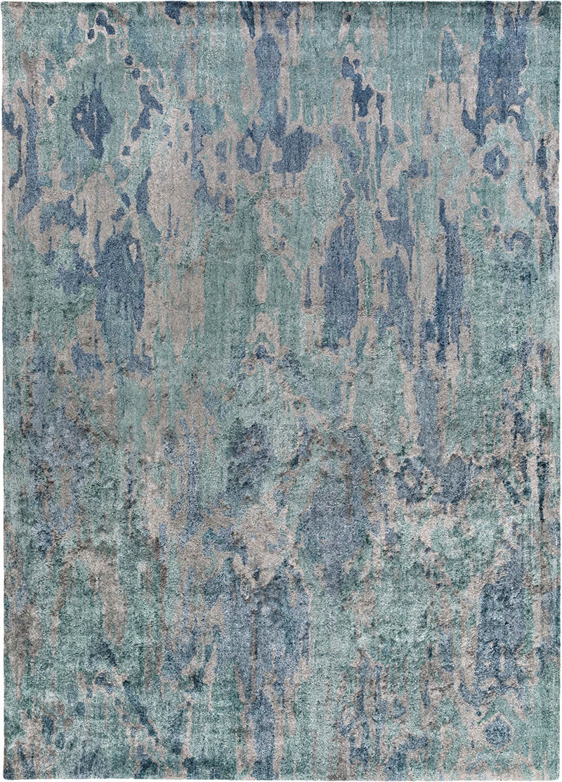 美式青蓝色抽象图案地毯贴图-高端定制