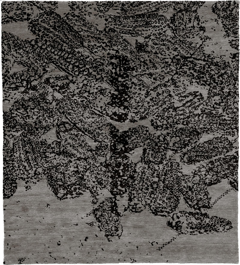 现代美式黑色抽象图案地毯贴图