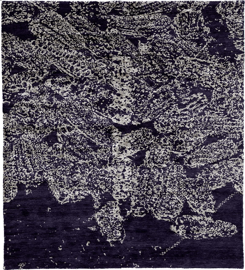 现代美式紫白色抽象图案地毯贴图-高端定制