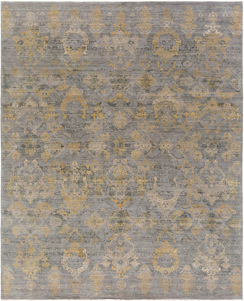 美式风格黄灰色花纹图案地毯贴图-高端定制