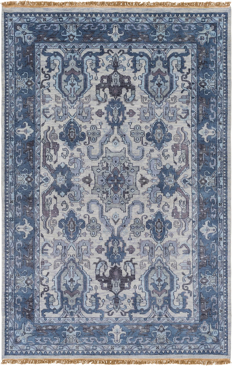 美式复古蓝色图案地毯贴图-高端定制
