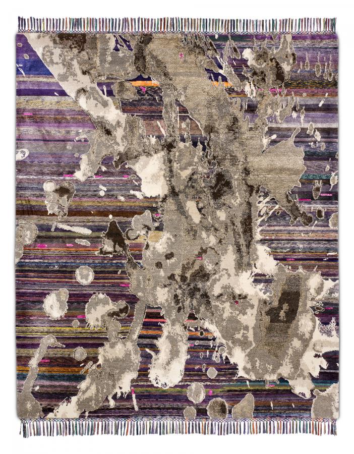新中式混色水墨抽象图案地毯贴图-高端定制