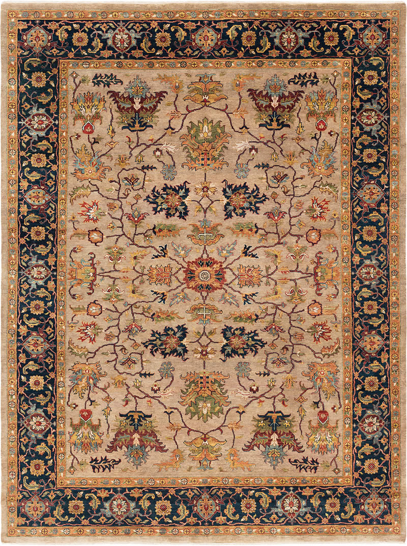 美式风格古典花纹图案地毯贴图-高端定制