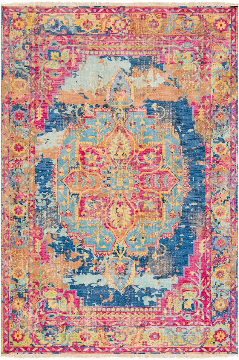 美式风格艳丽花纹图案地毯贴图-高端定制