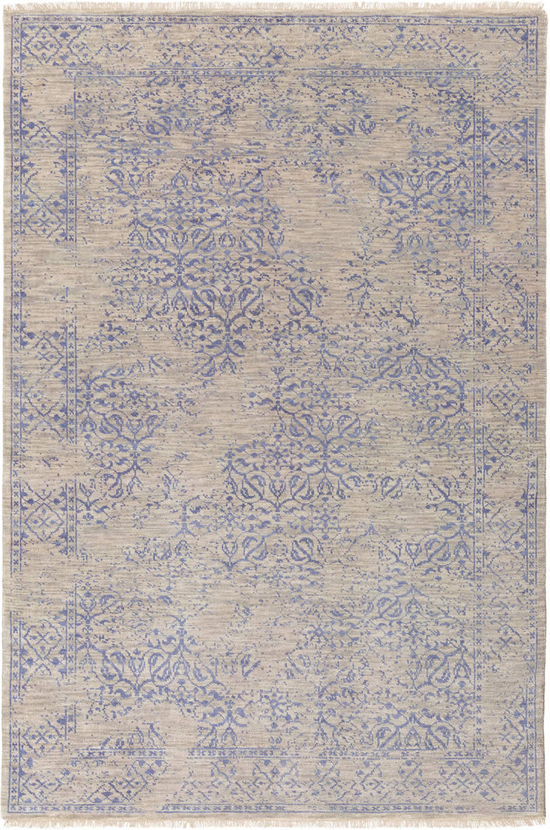 美式风格蓝紫色花纹图案地毯贴图-高端定制
