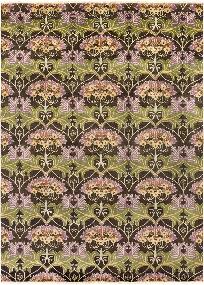 美式风格复古花朵图案地毯贴图-高端定制