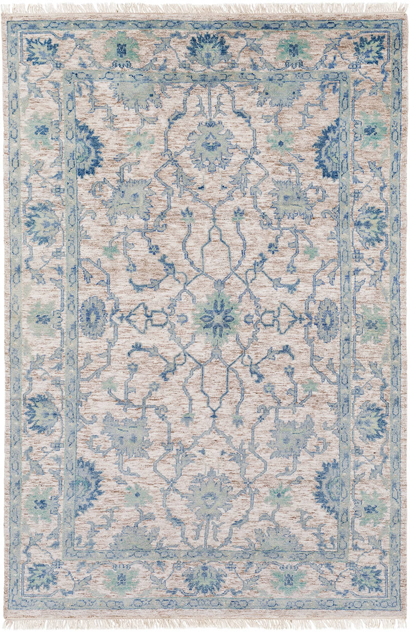 美式风格蓝色花纹图案地毯贴图-高端定制