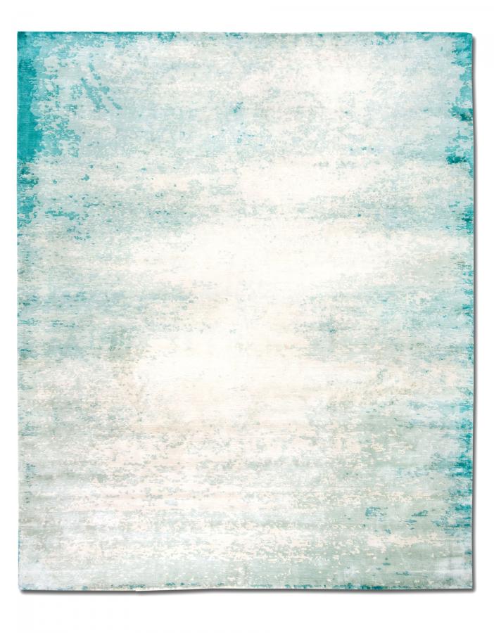 新中式蓝白色抽象图案地毯贴图-高端定制