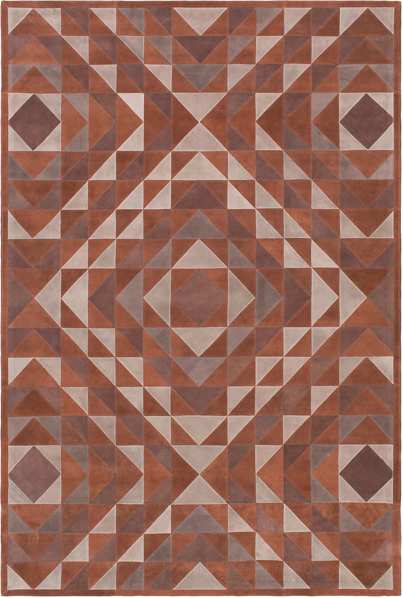 现代风格砖红色三角图形图案地毯贴图