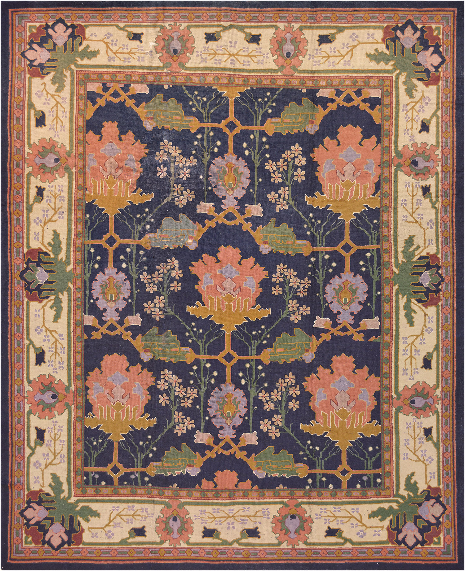 美式风格复古传统花纹图案地毯贴图-高端定制