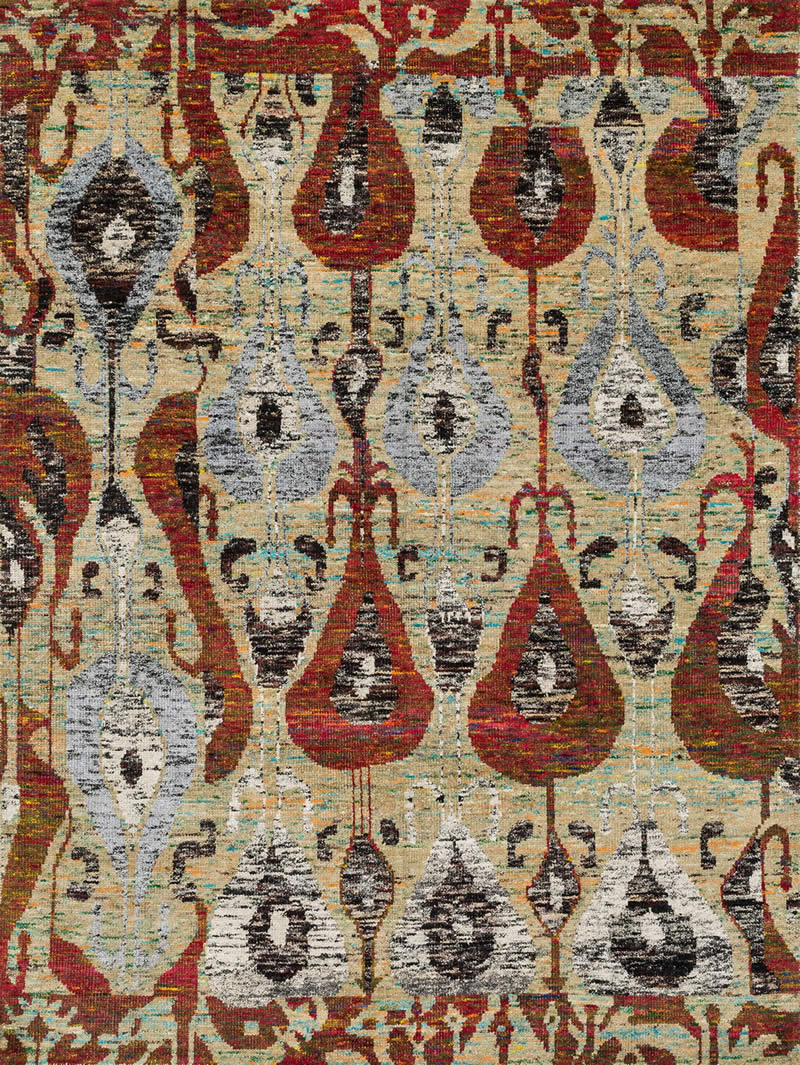 现代美式水滴花纹图案地毯贴图-高端定制