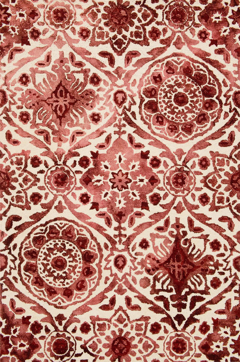 美式风格酒红色花纹地毯贴图-高端定制