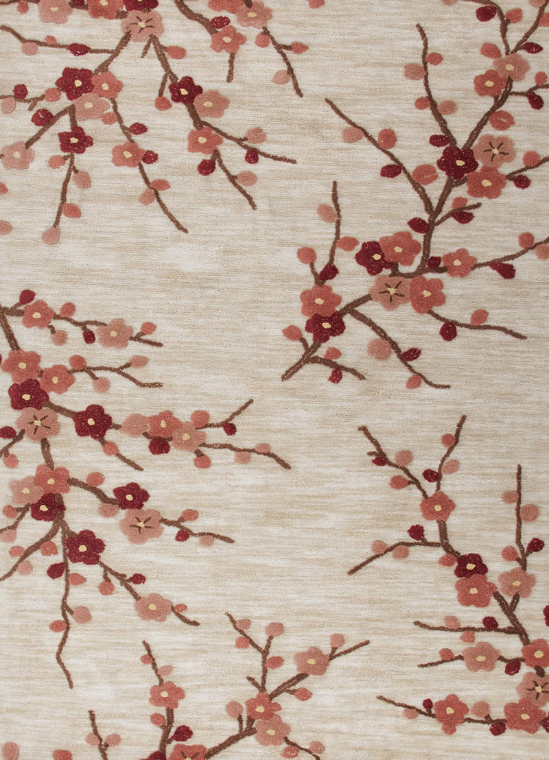 新中式风格粉色梅花图案地毯贴图