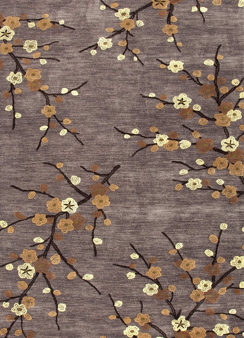 新中式风格灰色梅花图案地毯贴图