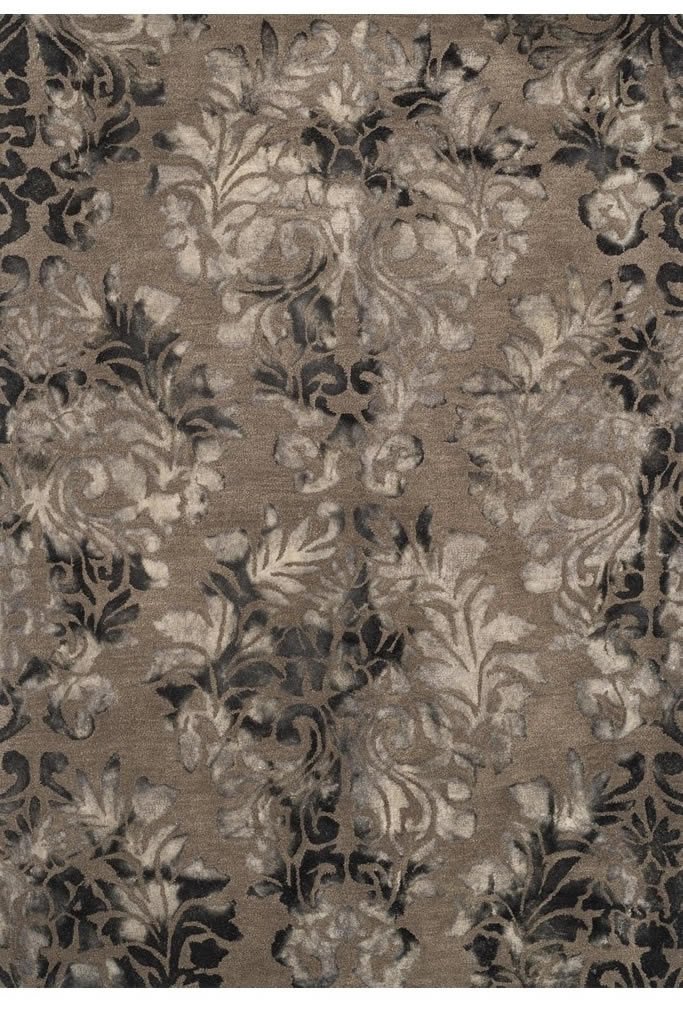 美式风格咖色渐变花纹图案地毯贴图-高端定制