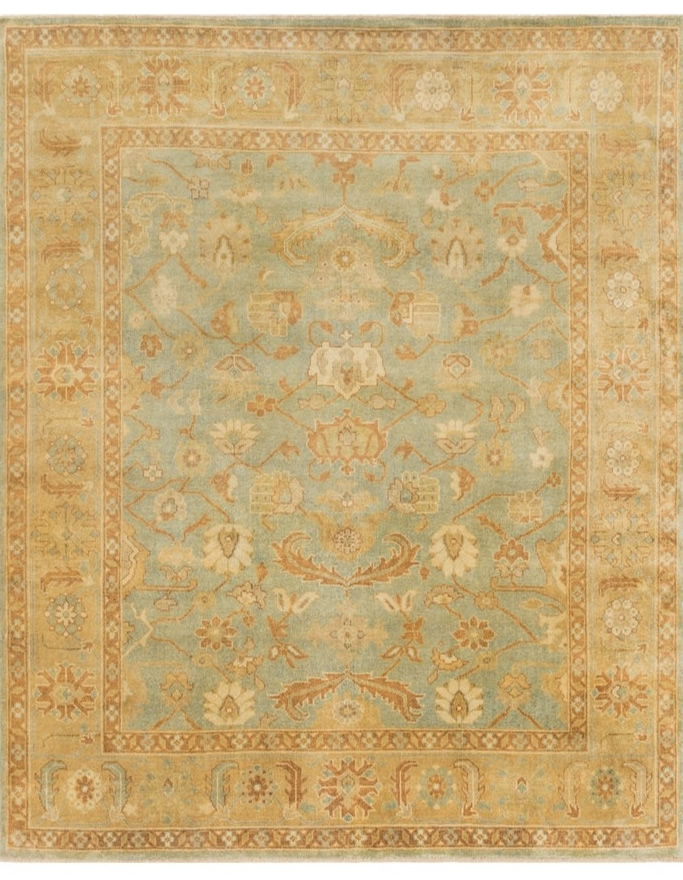 美式风格传统橙色花纹图案地毯贴图-高端定制