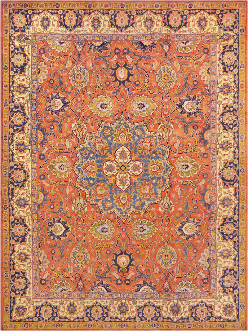 美式风格红蓝密花花纹图案地毯贴图-高端定制