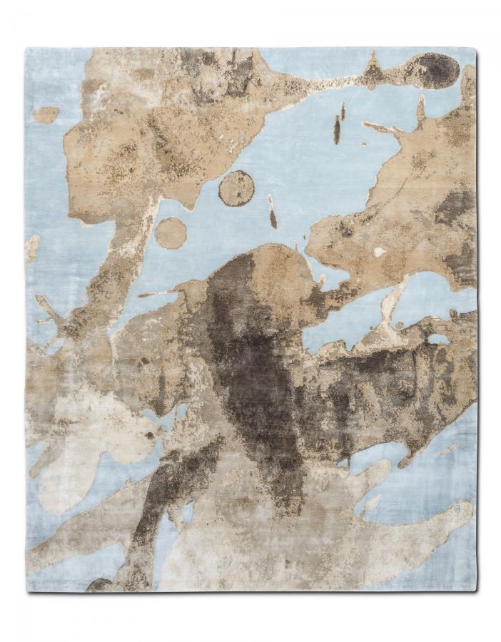 新中式抽象水墨图案地毯贴图-高端定制