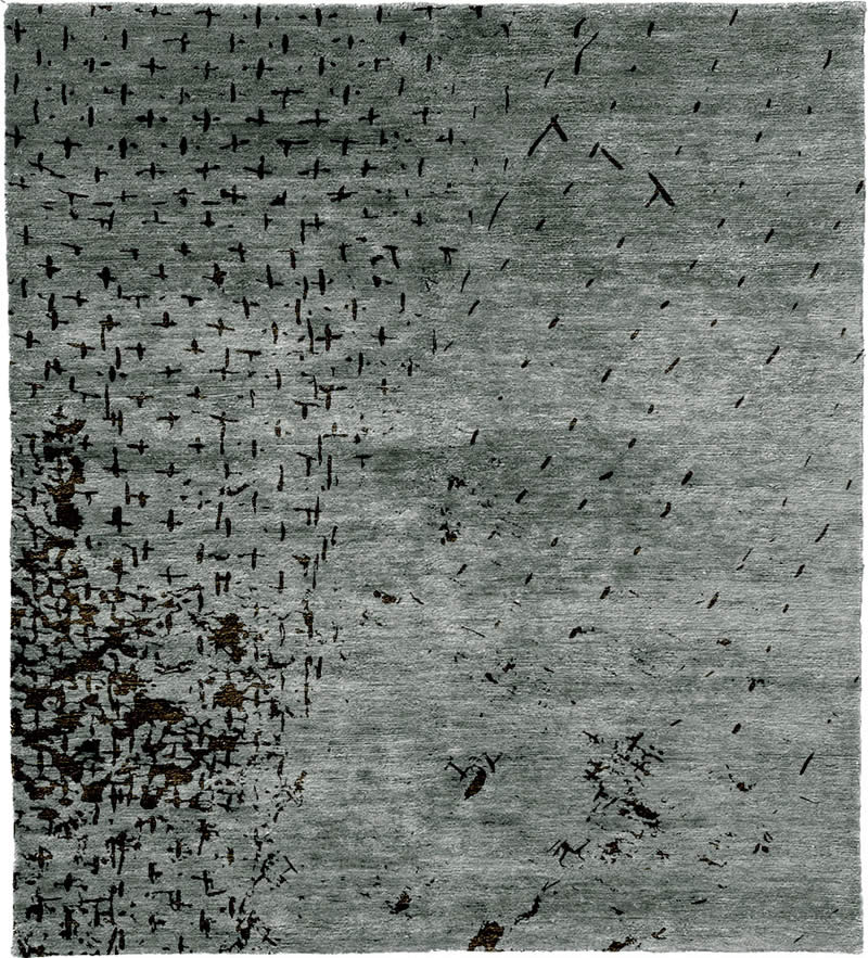 现代美式青灰色简单抽象图案地毯贴图