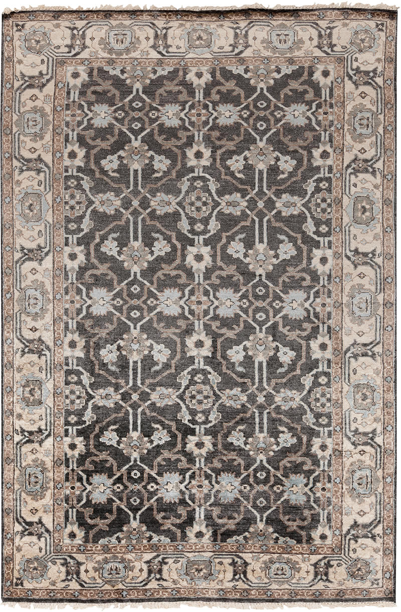 美式风格灰色复古花纹图案地毯贴图-高端定制