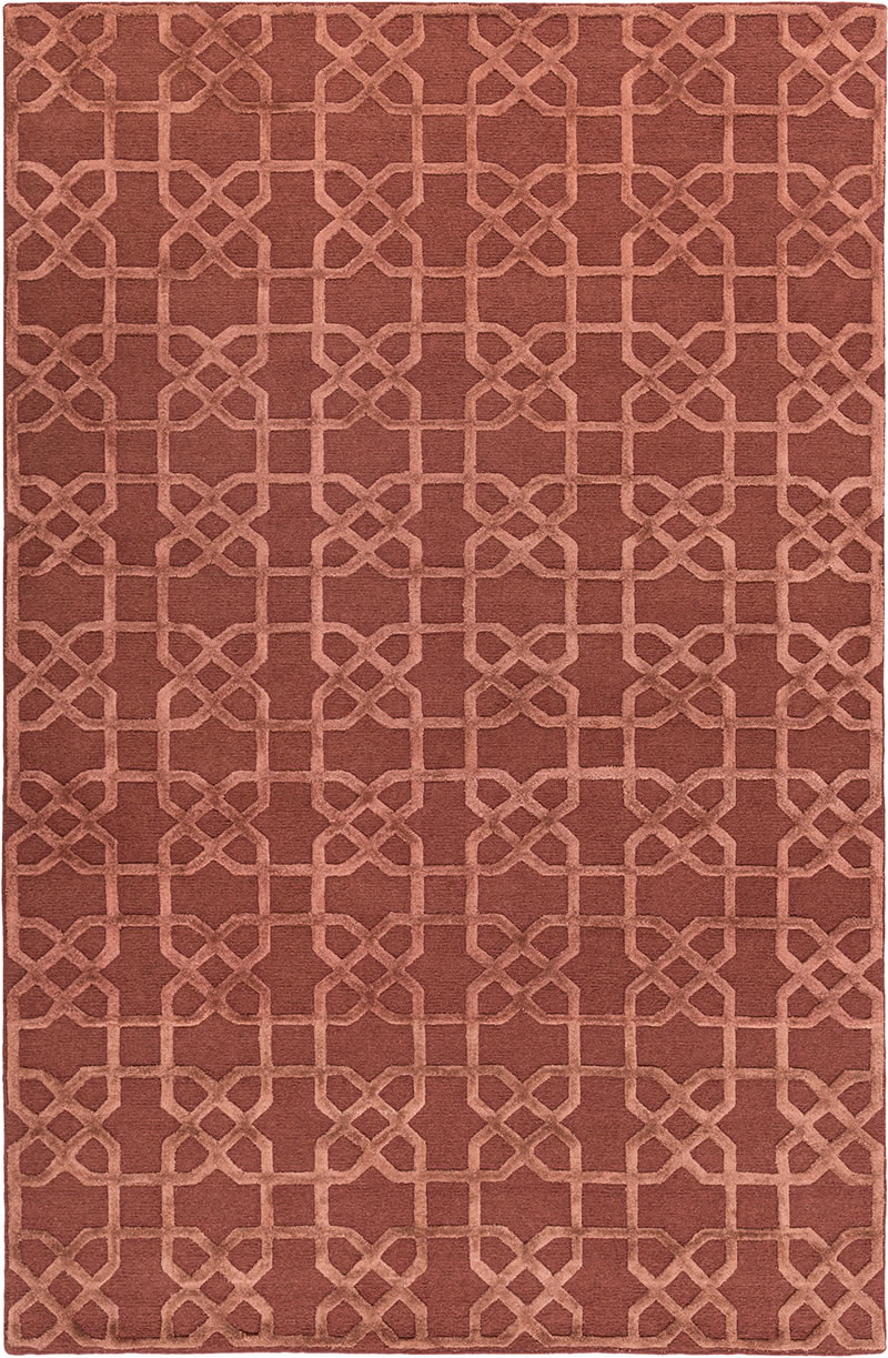 新中式红褐色几何图案地毯贴图