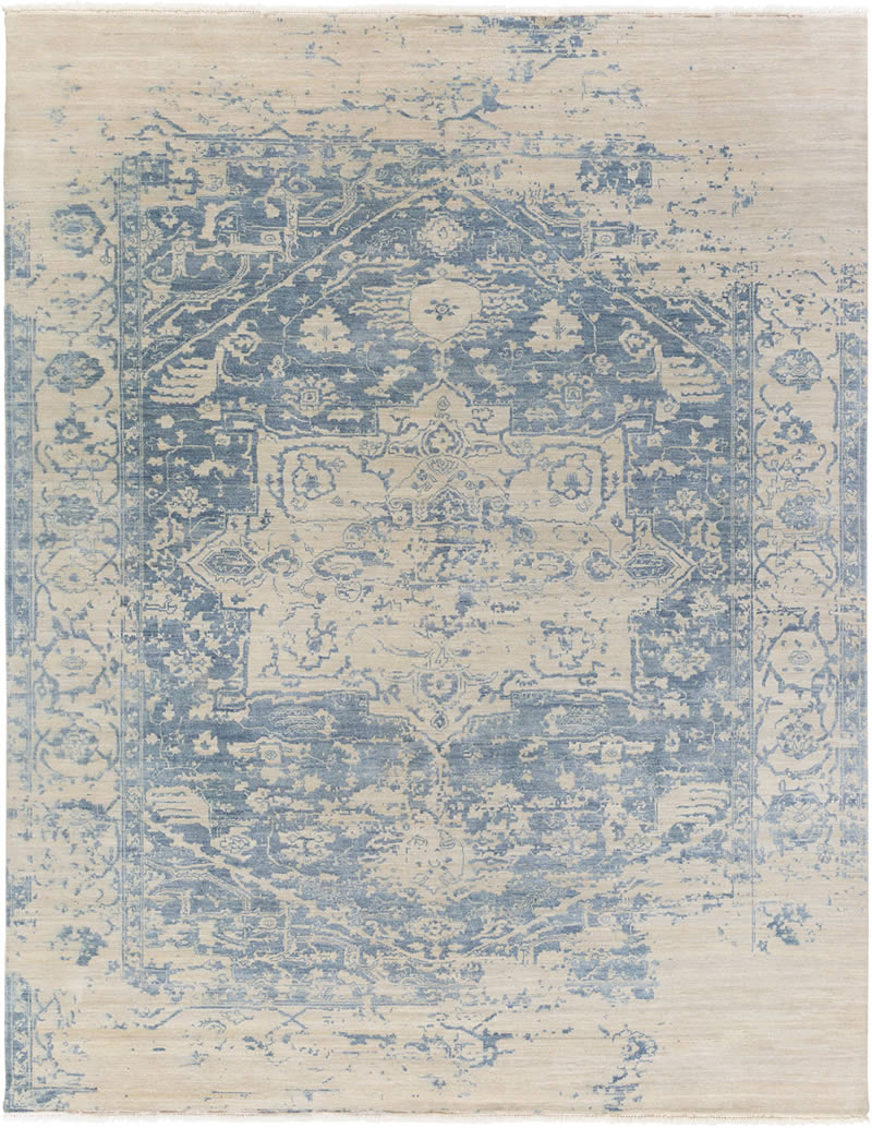 美式风格蓝色残缺花纹图案地毯贴图