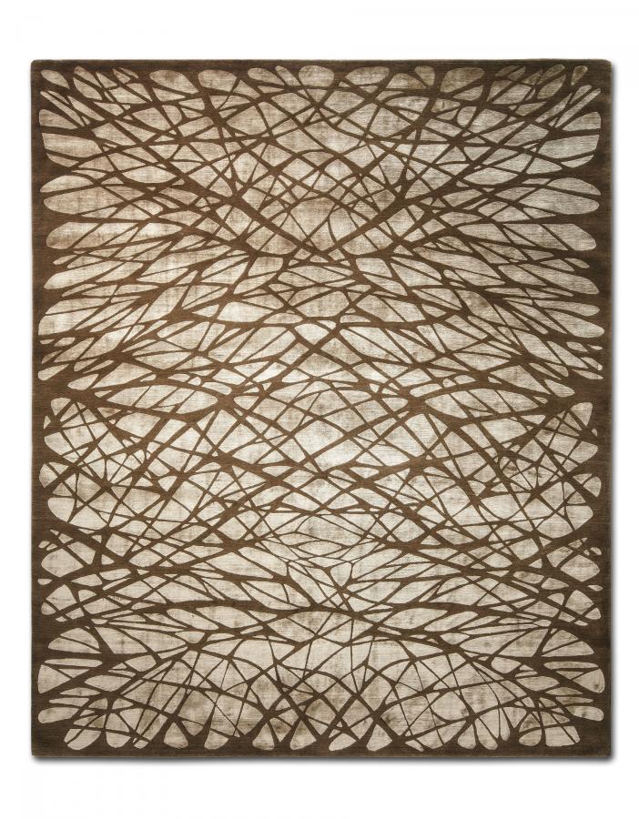 新中式咖啡色几何图案地毯贴图-高端定制