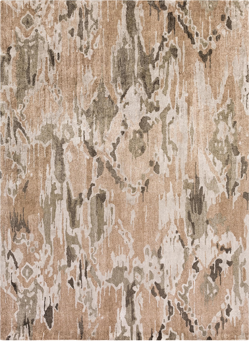 现代美式深浅咖色抽象图案地毯贴图-高端定制