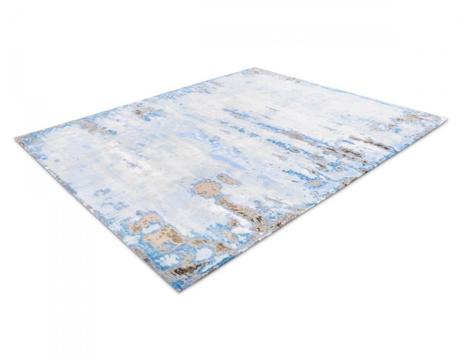 新中式蓝咖色抽象图案地毯贴图-高端定制