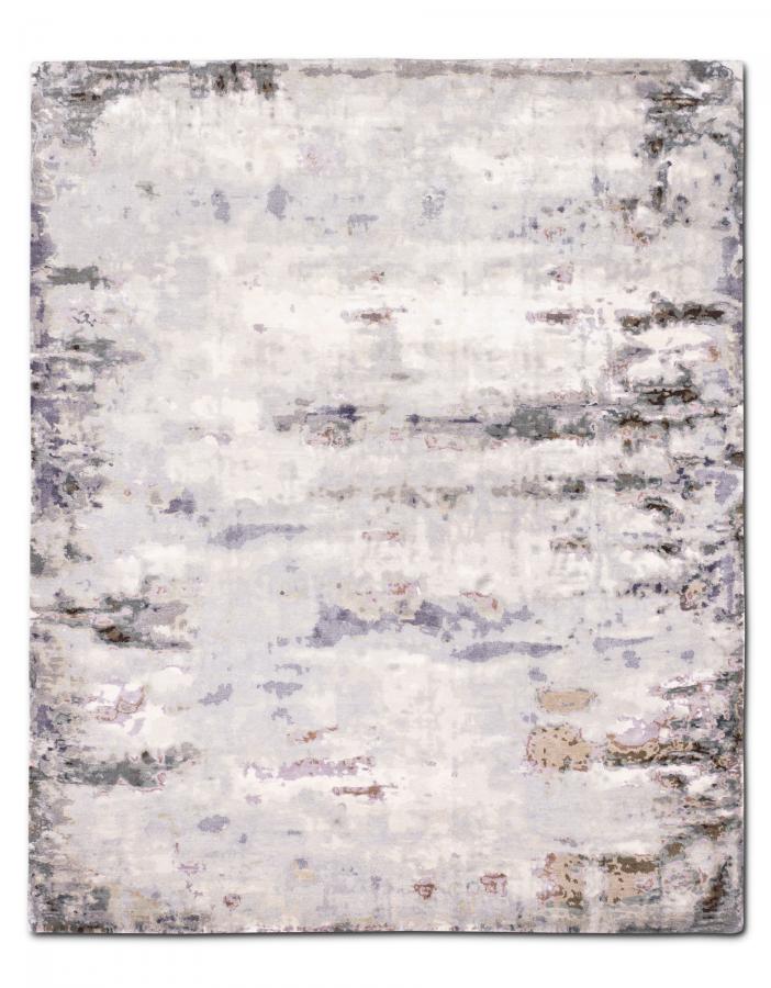 新中式灰紫色抽象图案地毯贴图-高端定制-