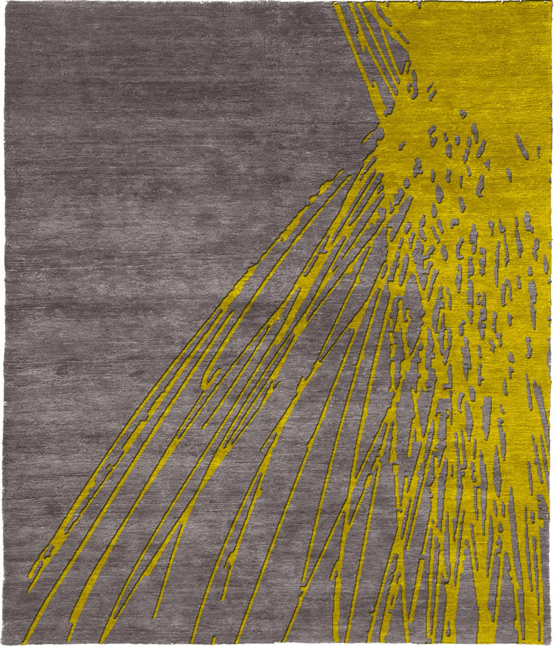 现代风格灰黄几何图案地毯贴图