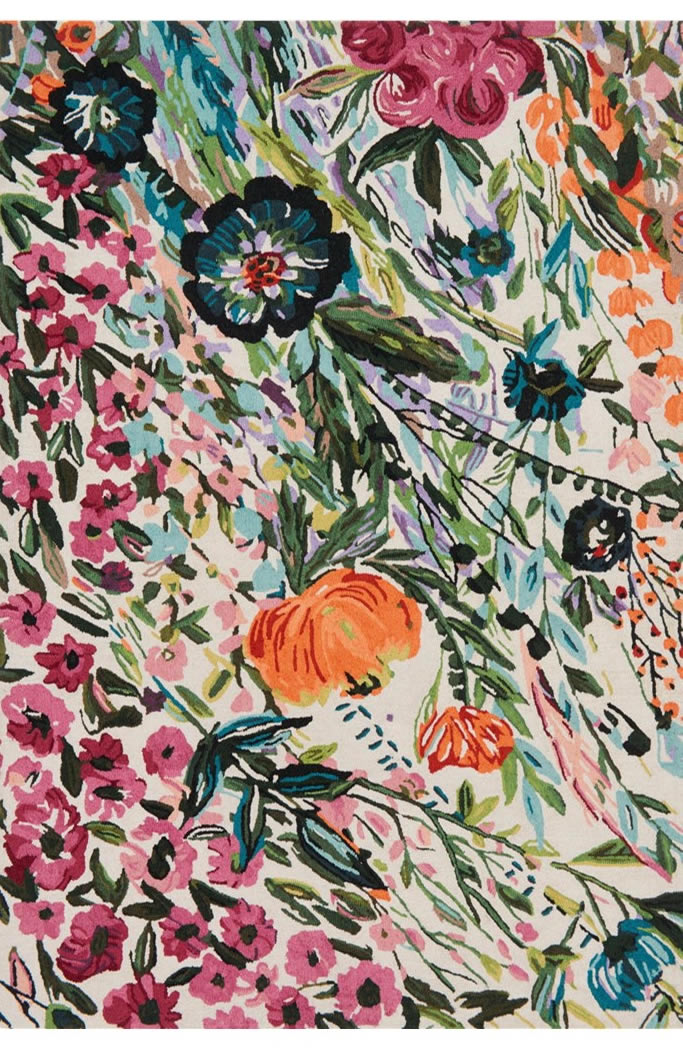 现代美式植物花朵图案地毯贴图-高端定制