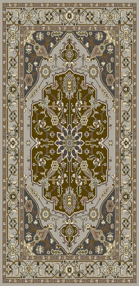 美式风格灰色古典花纹图案地毯贴图-高端定