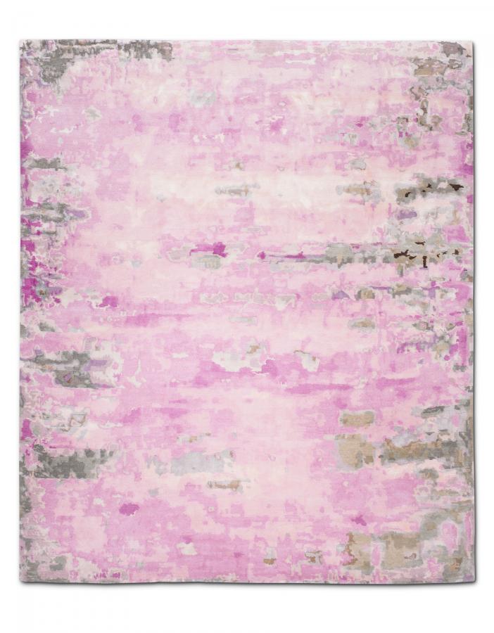 新中式粉色抽象图案地毯贴图-高端定制